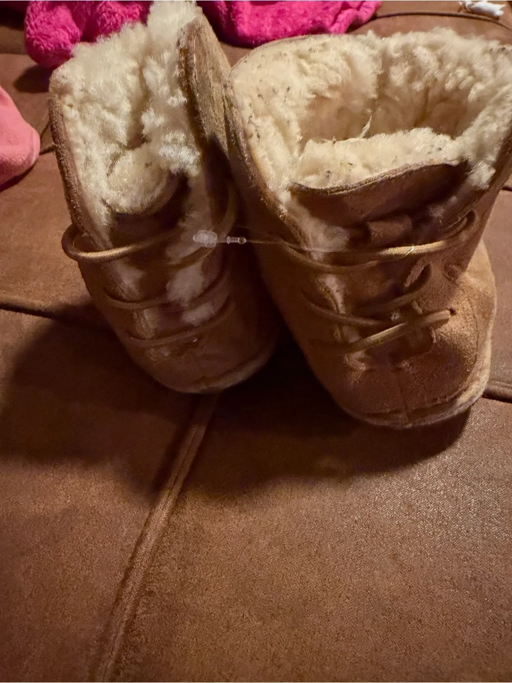 Ugg Toddler Shearling-Lined Suede Boots - Tan